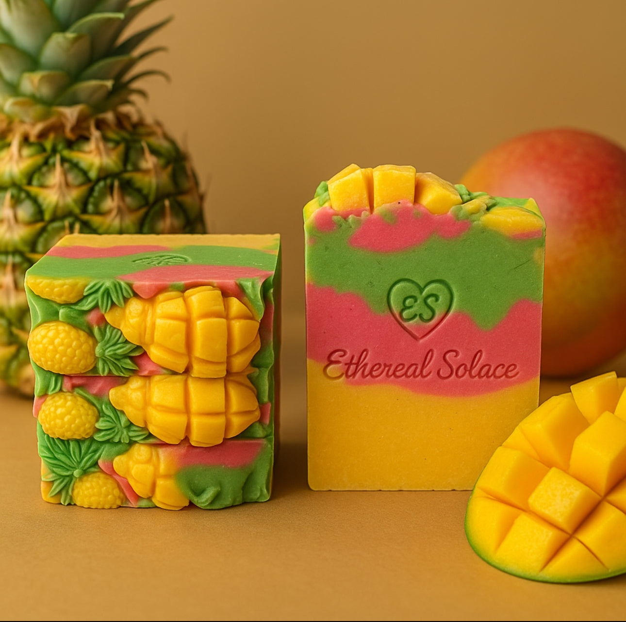 Mango Bliss & Pineapple Kiss| handmade artisan soap| 4 oz